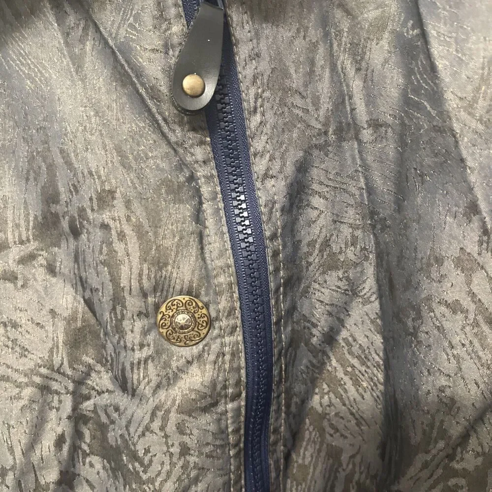 Vintage‎ Women’s Obermeyer Ski Jacket Puffer Gray Blue Embroidered Size 10